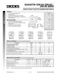 Datasheet BAS40DW-06 manufacturer Diodes